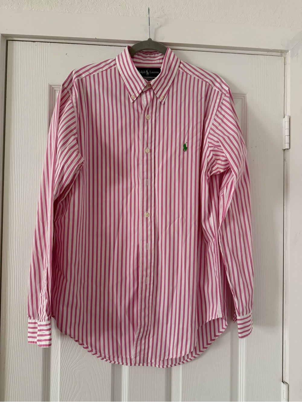 Ralph Lauren Pink and White Stripe Button-Down Shirt